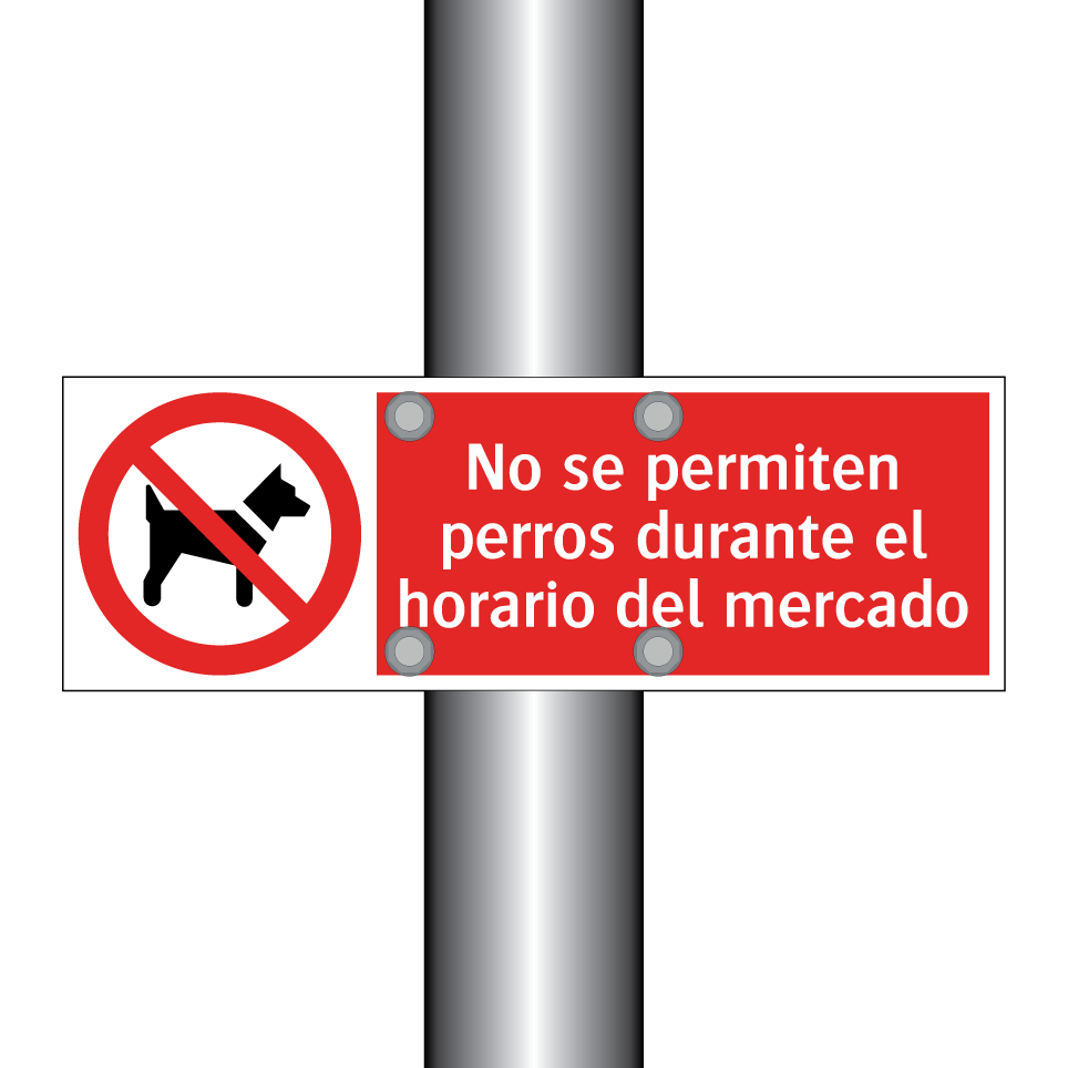 No se permiten perros durante el horario del mercado