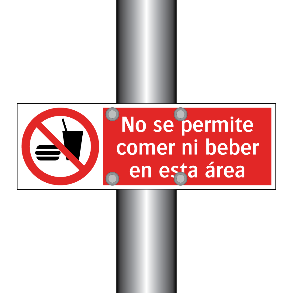 No se permite comer ni beber en esta área