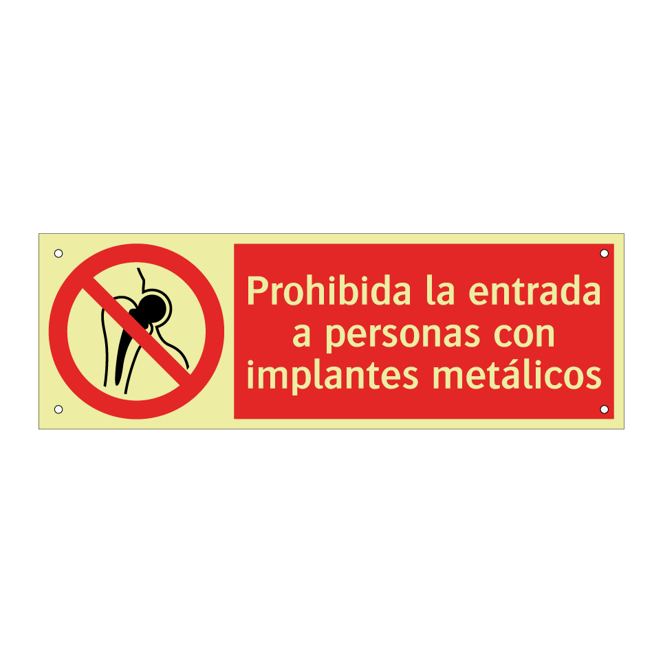 Prohibida la entrada a personas con implantes metálicos
