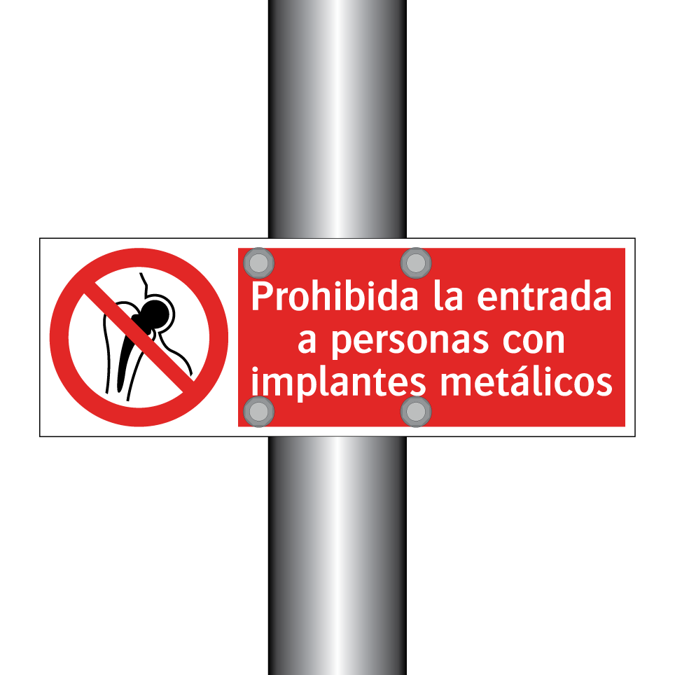 Prohibida la entrada a personas con implantes metálicos