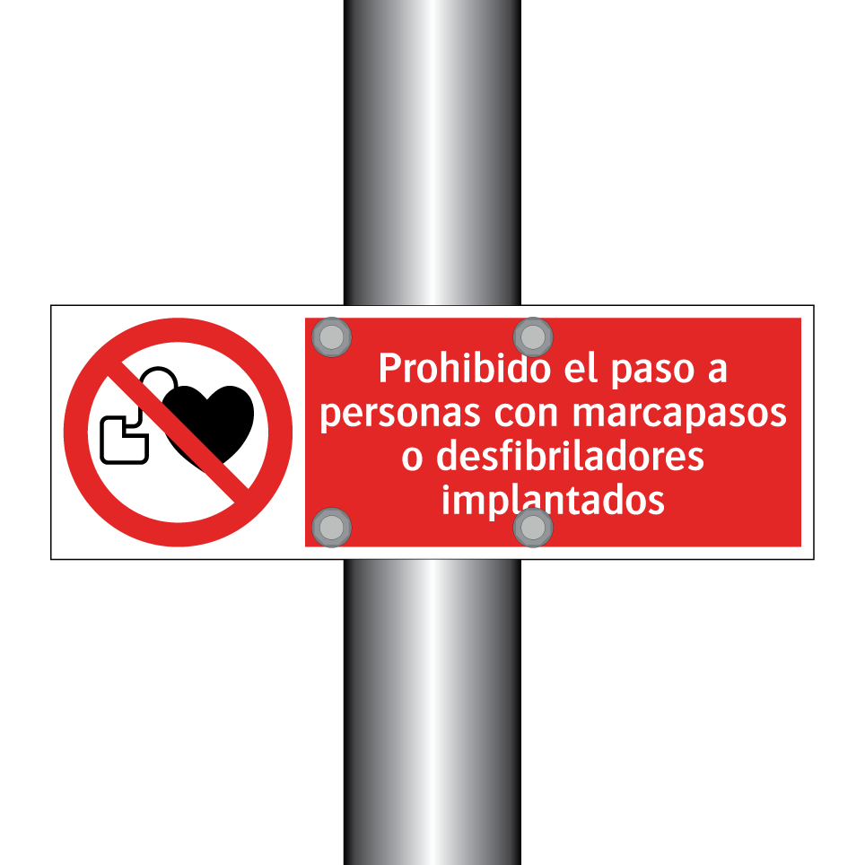 Prohibido el paso a personas con marcapasos o desfibriladores implantados