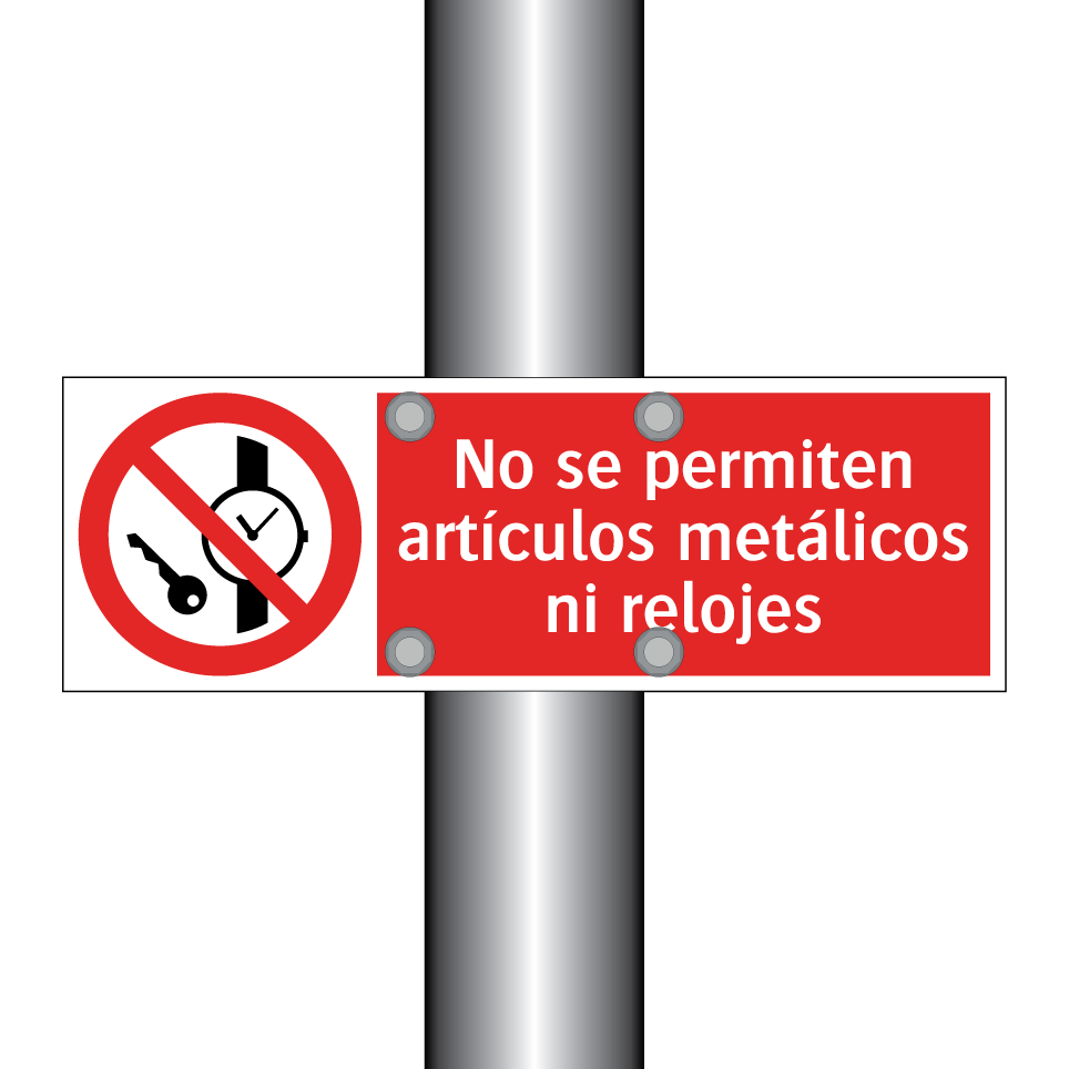No se permiten artículos metálicos ni relojes