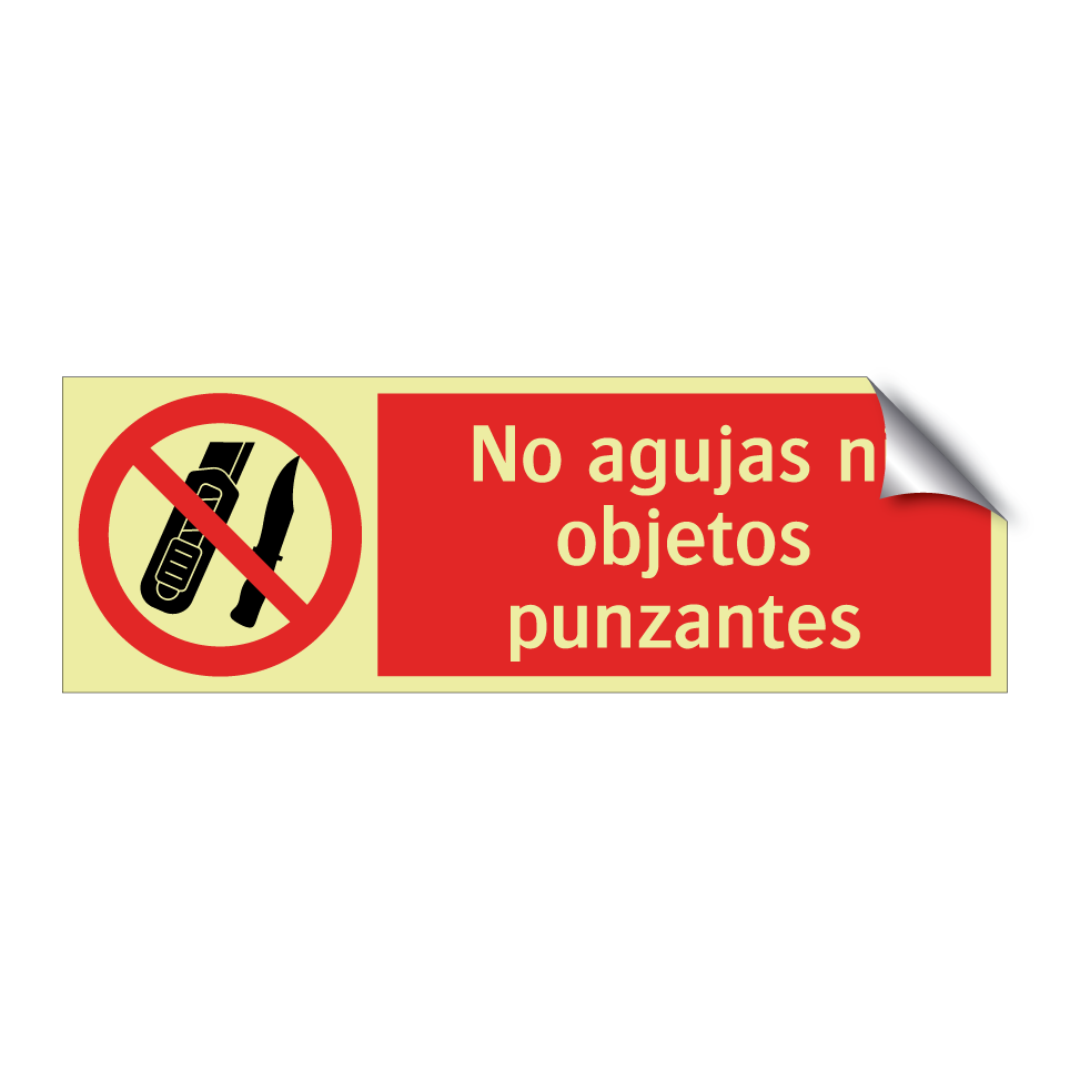 No agujas ni objetos punzantes