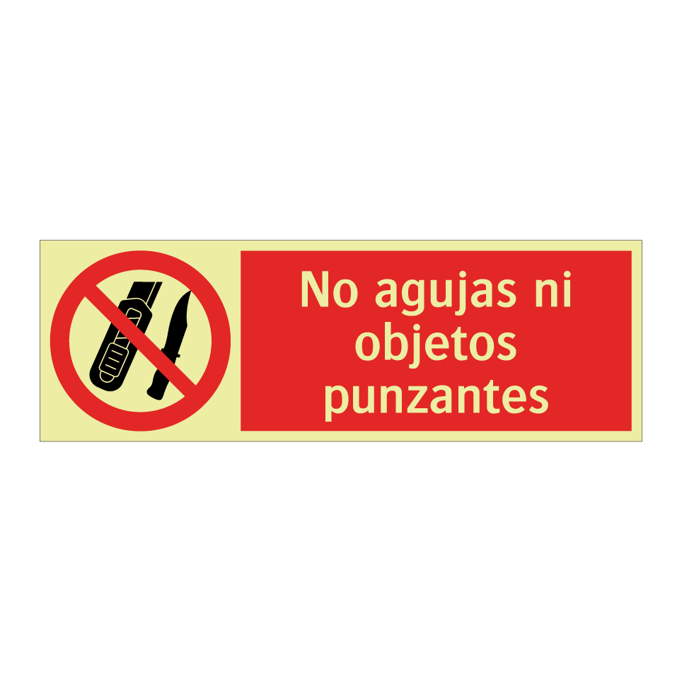 No agujas ni objetos punzantes