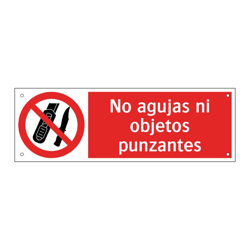 No agujas ni objetos punzantes