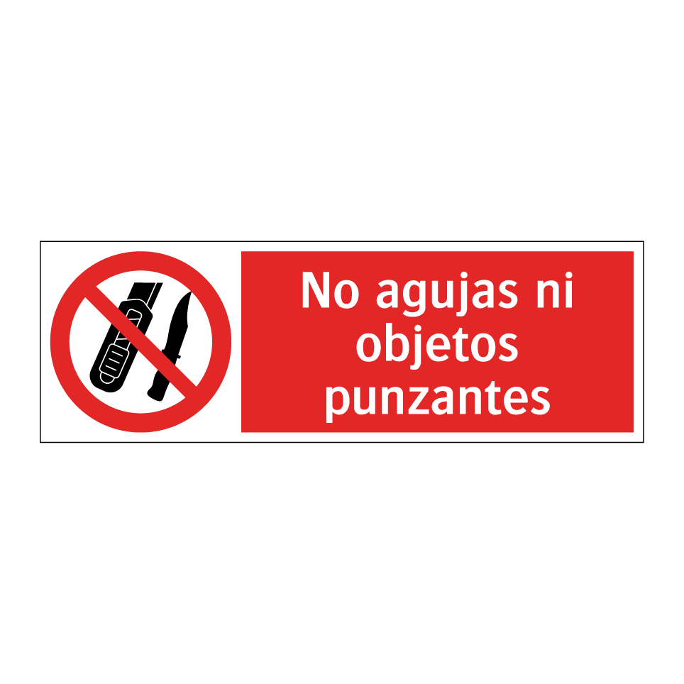 No agujas ni objetos punzantes