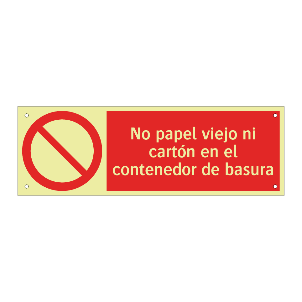No papel viejo ni cartón en el contenedor de basura