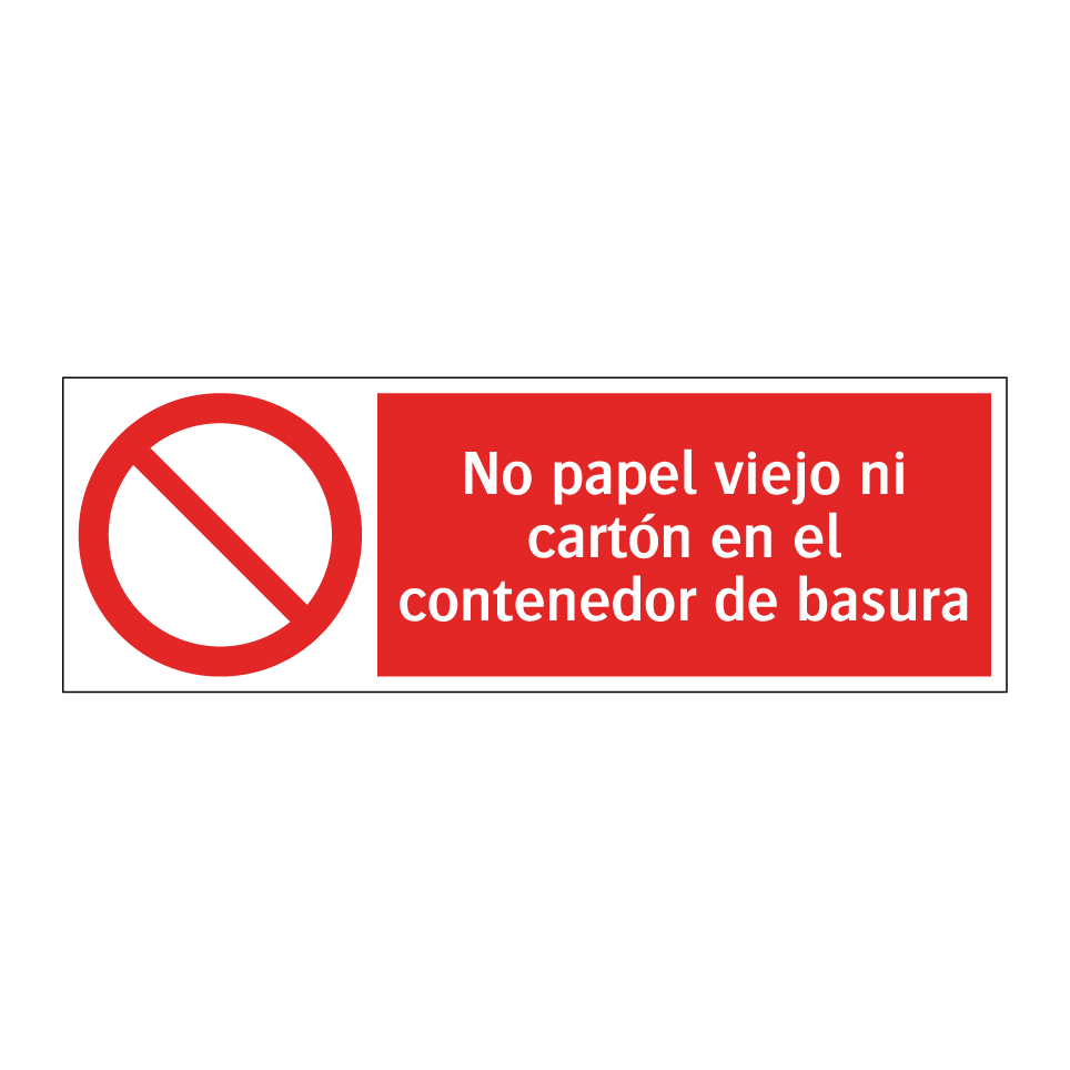 No papel viejo ni cartón en el contenedor de basura