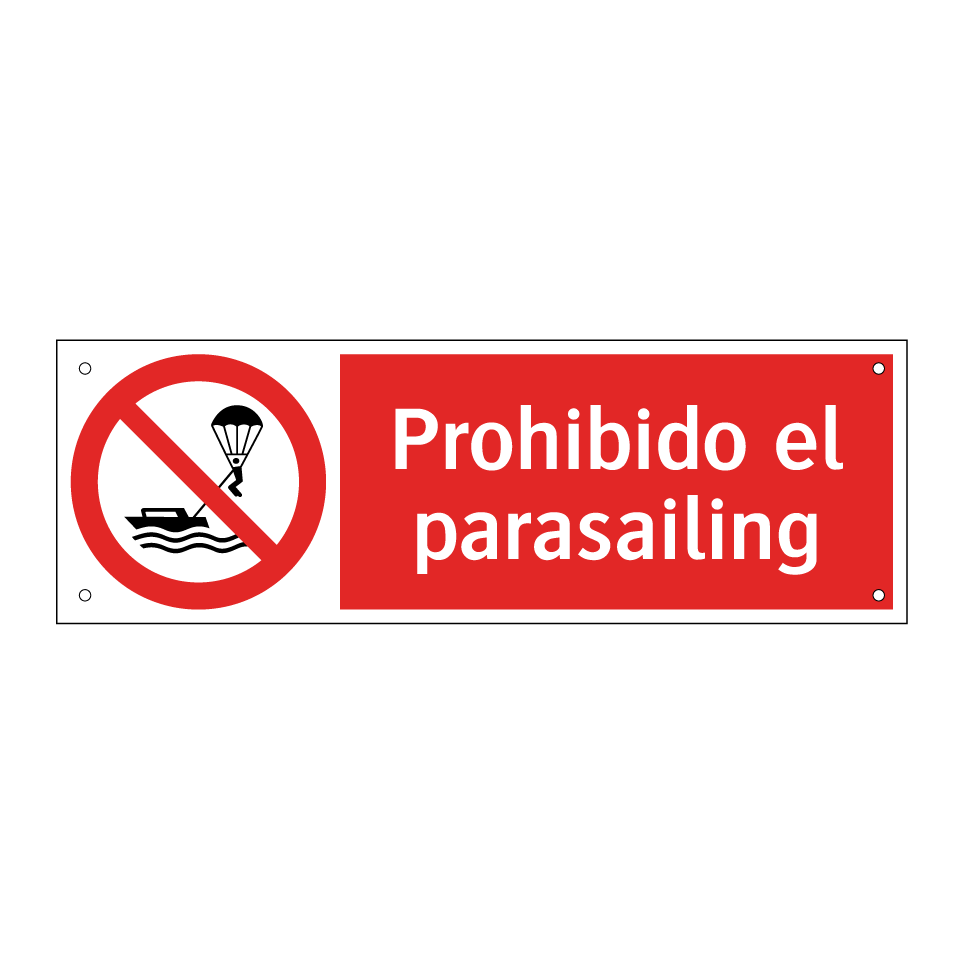 Prohibido el parasailing