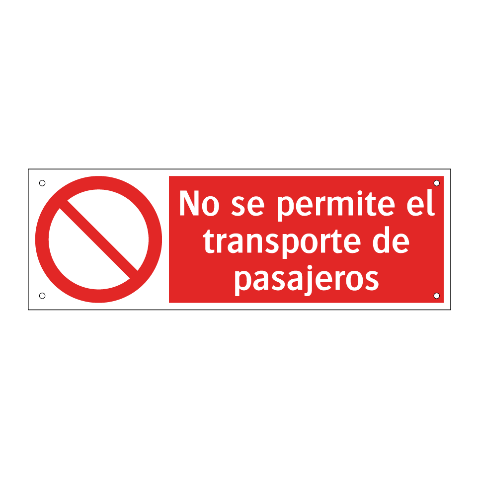 No se permite el transporte de pasajeros