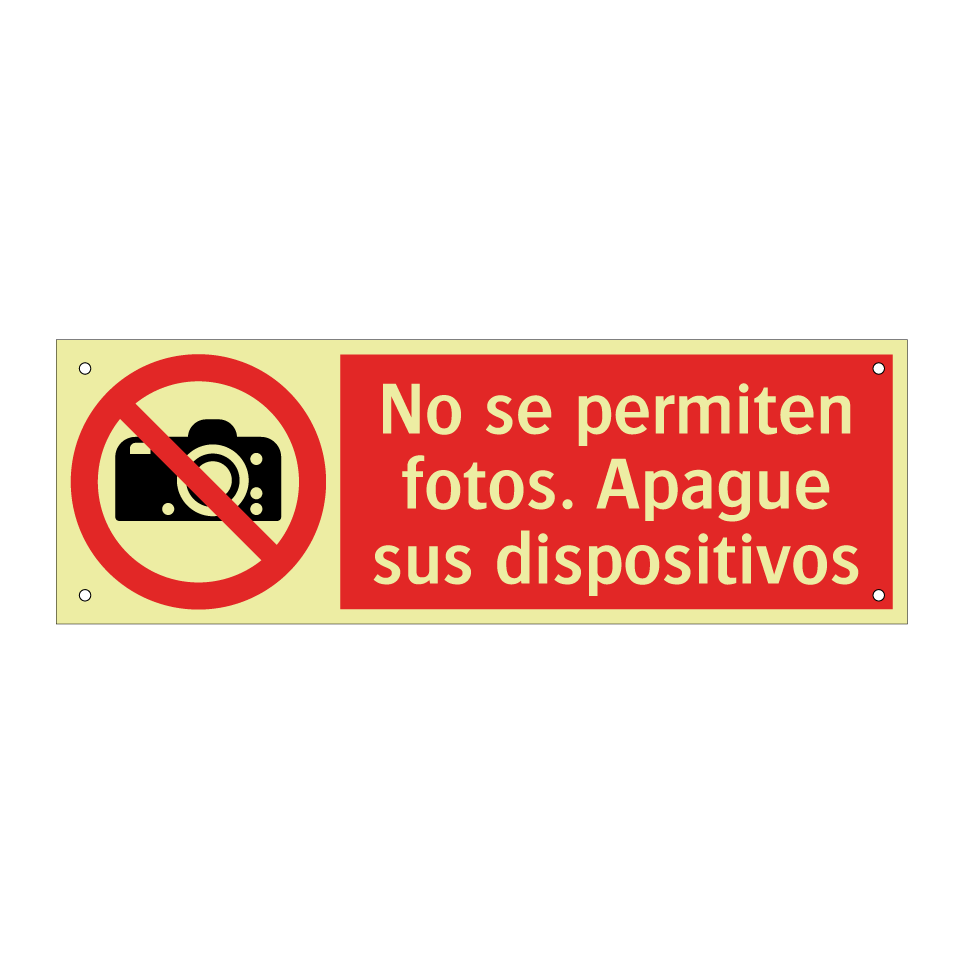No se permiten fotos. Apague sus dispositivos