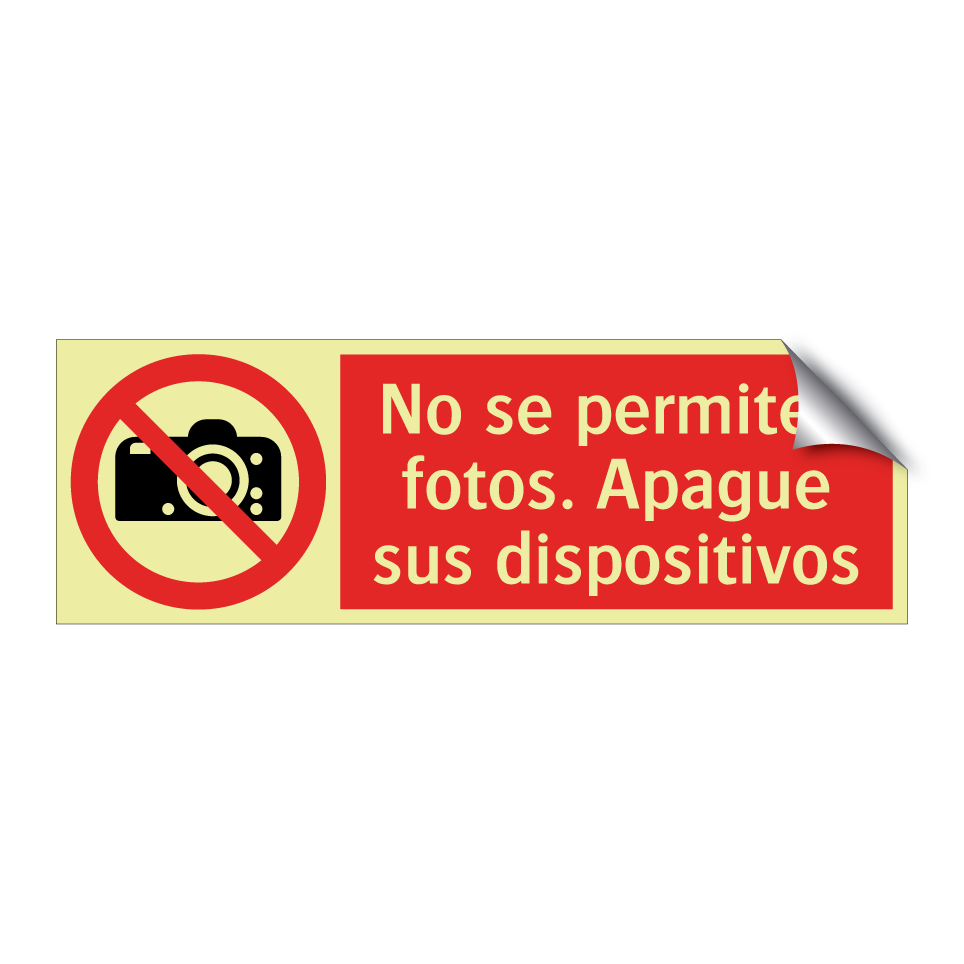 No se permiten fotos. Apague sus dispositivos