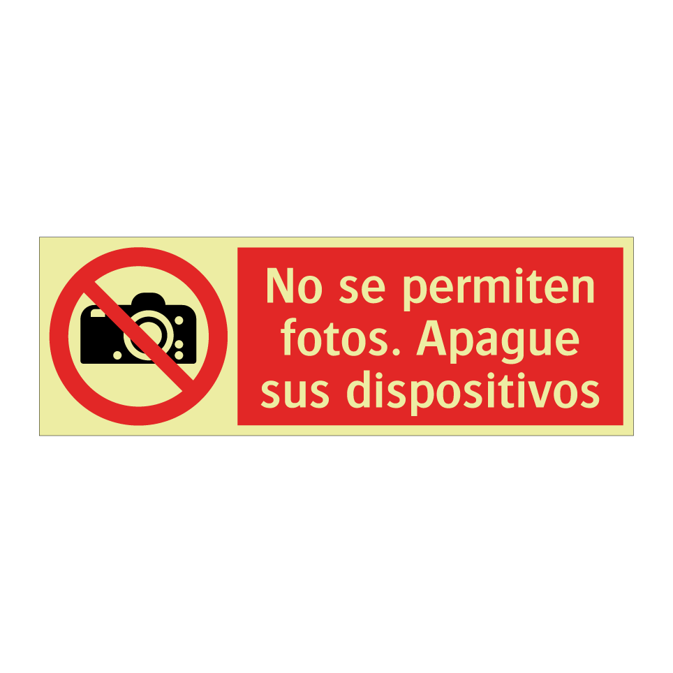 No se permiten fotos. Apague sus dispositivos