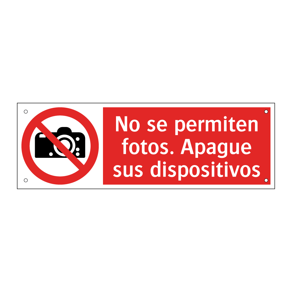 No se permiten fotos. Apague sus dispositivos