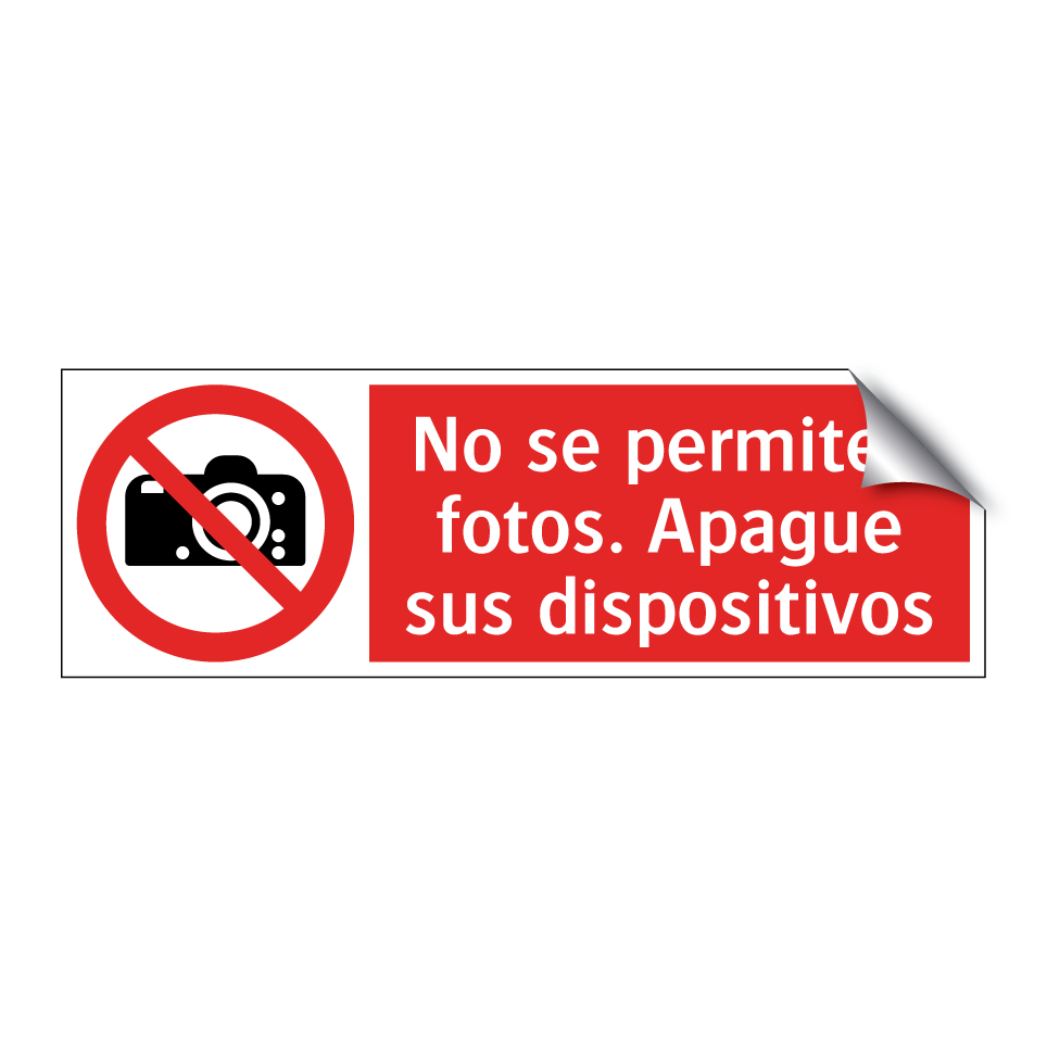 No se permiten fotos. Apague sus dispositivos