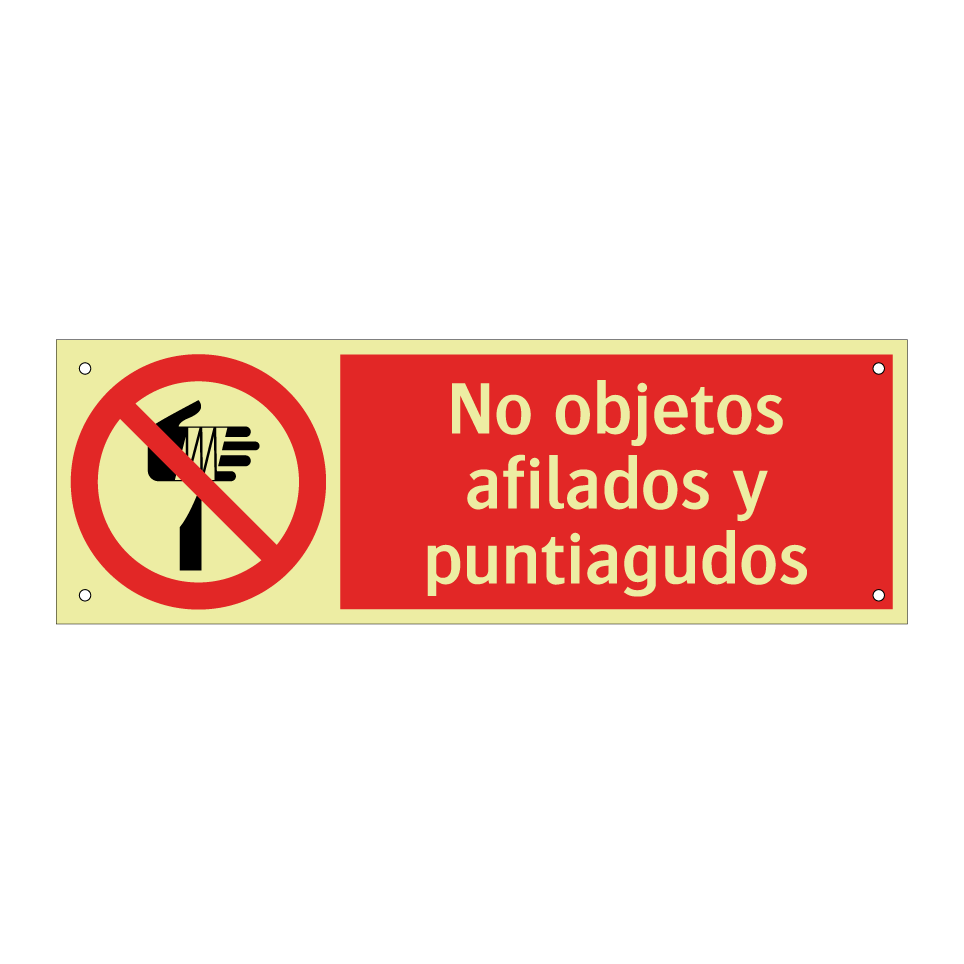 No objetos afilados y puntiagudos