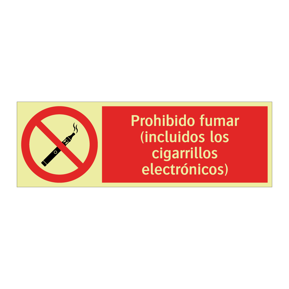 Prohibido fumar (incluidos los cigarrillos electrónicos)