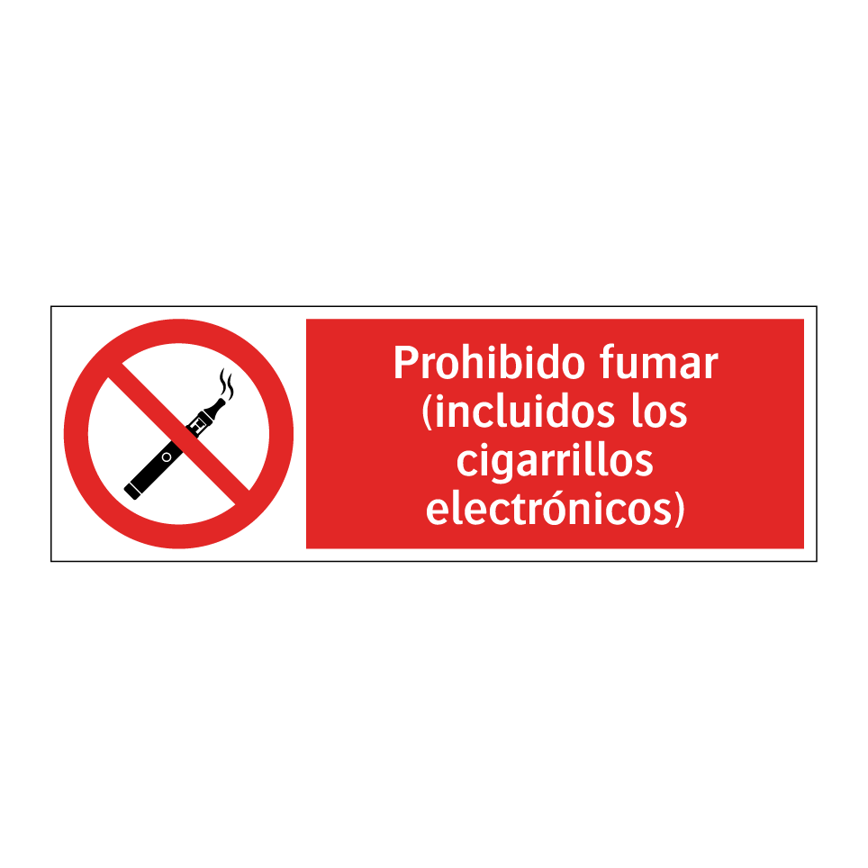 Prohibido fumar (incluidos los cigarrillos electrónicos)