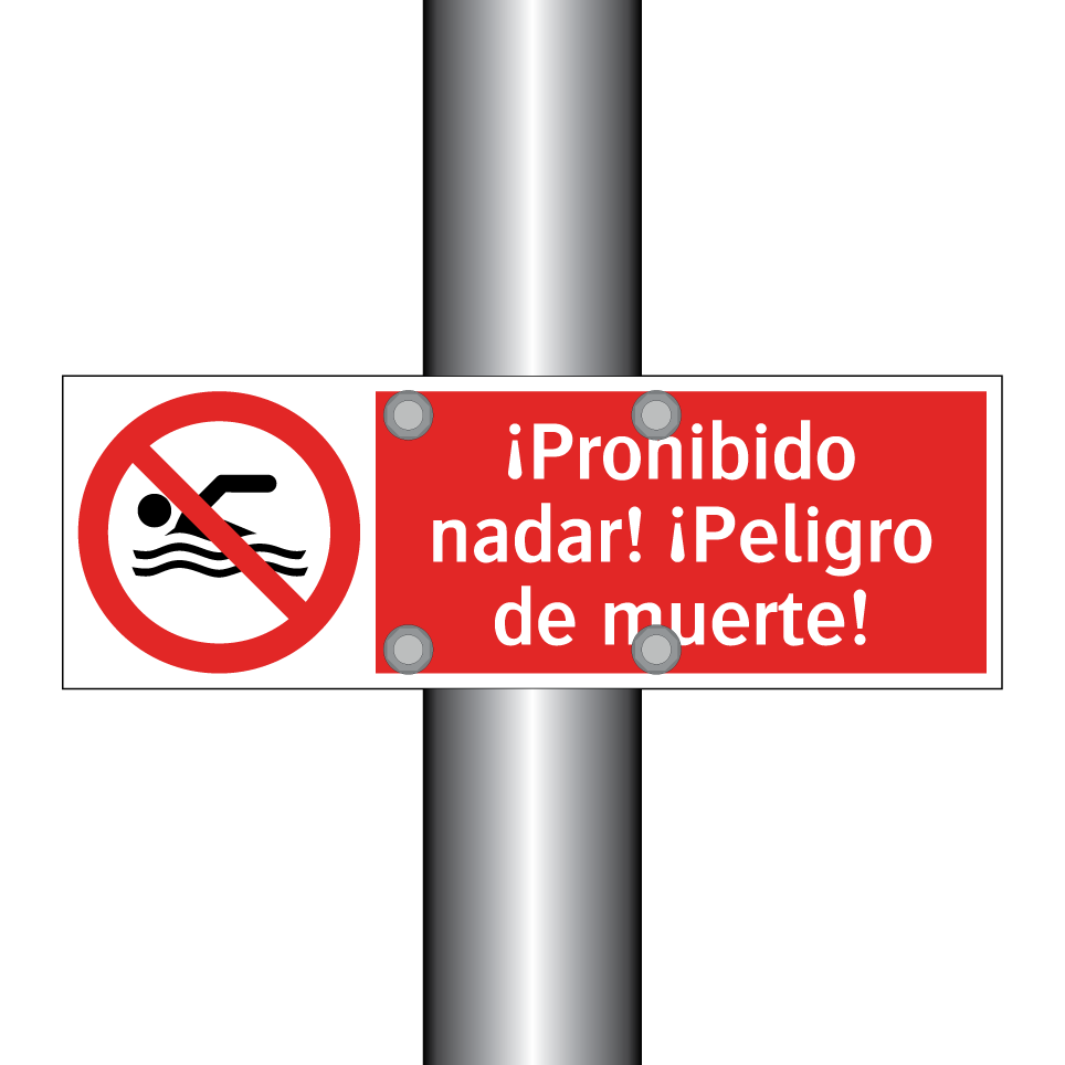 ¡Prohibido nadar! ¡Peligro de muerte!