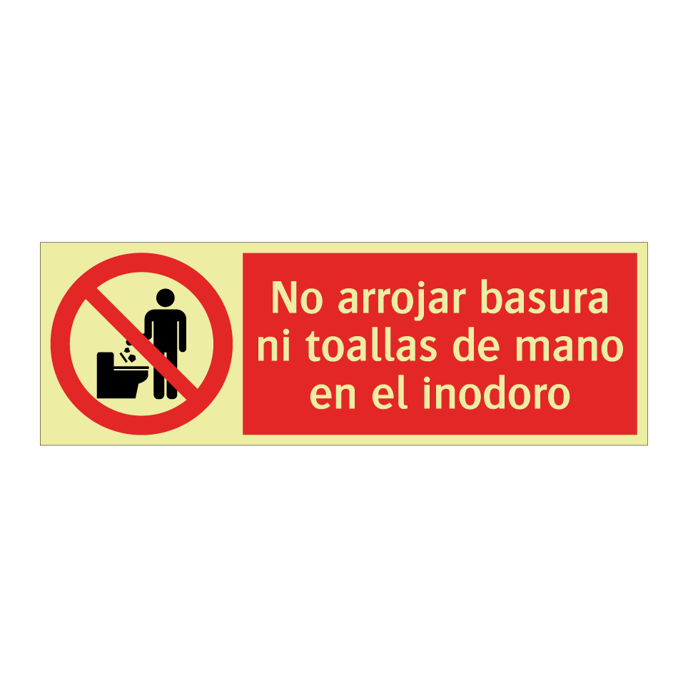 No arrojar basura ni toallas de mano en el inodoro