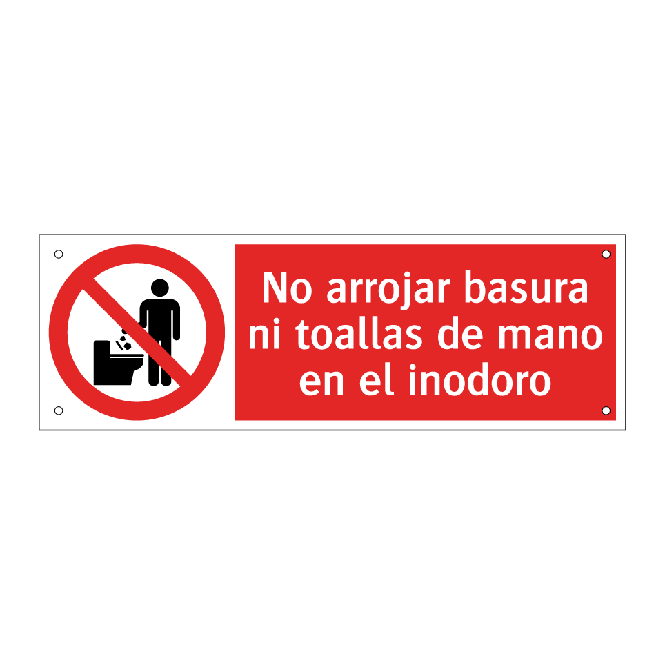 No arrojar basura ni toallas de mano en el inodoro