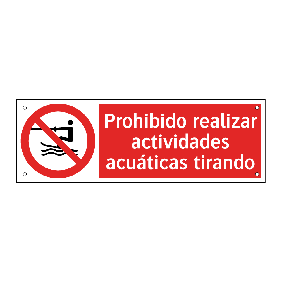 Prohibido realizar actividades acuáticas tirando