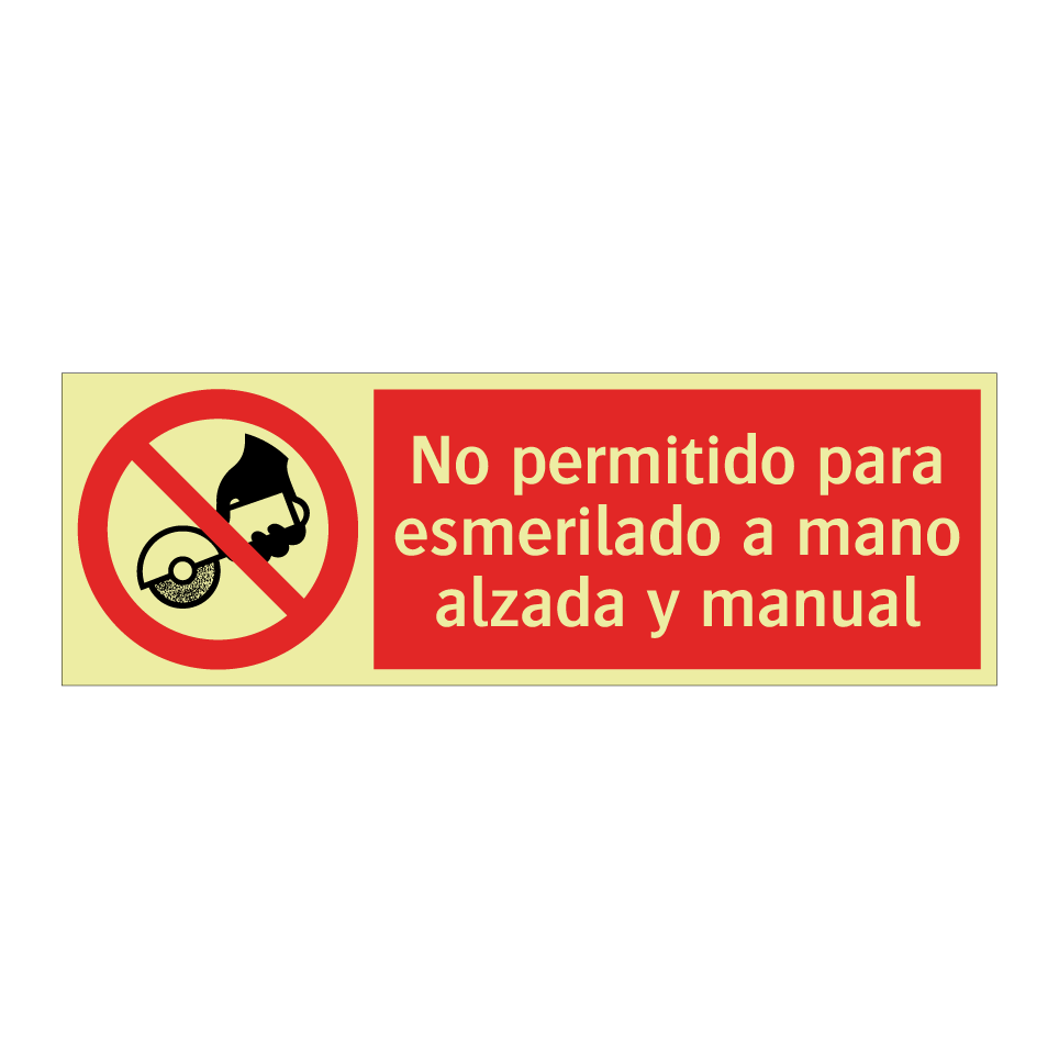 No permitido para esmerilado a mano alzada y manual