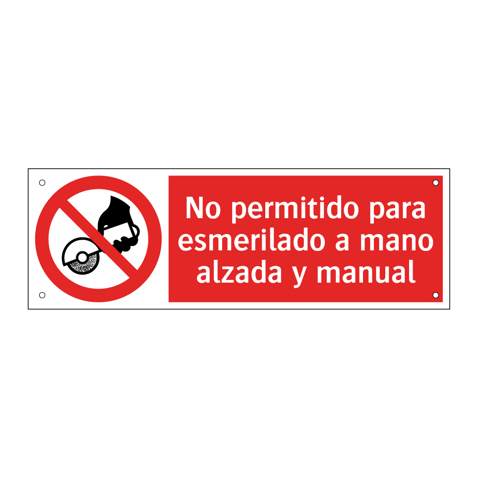 No permitido para esmerilado a mano alzada y manual