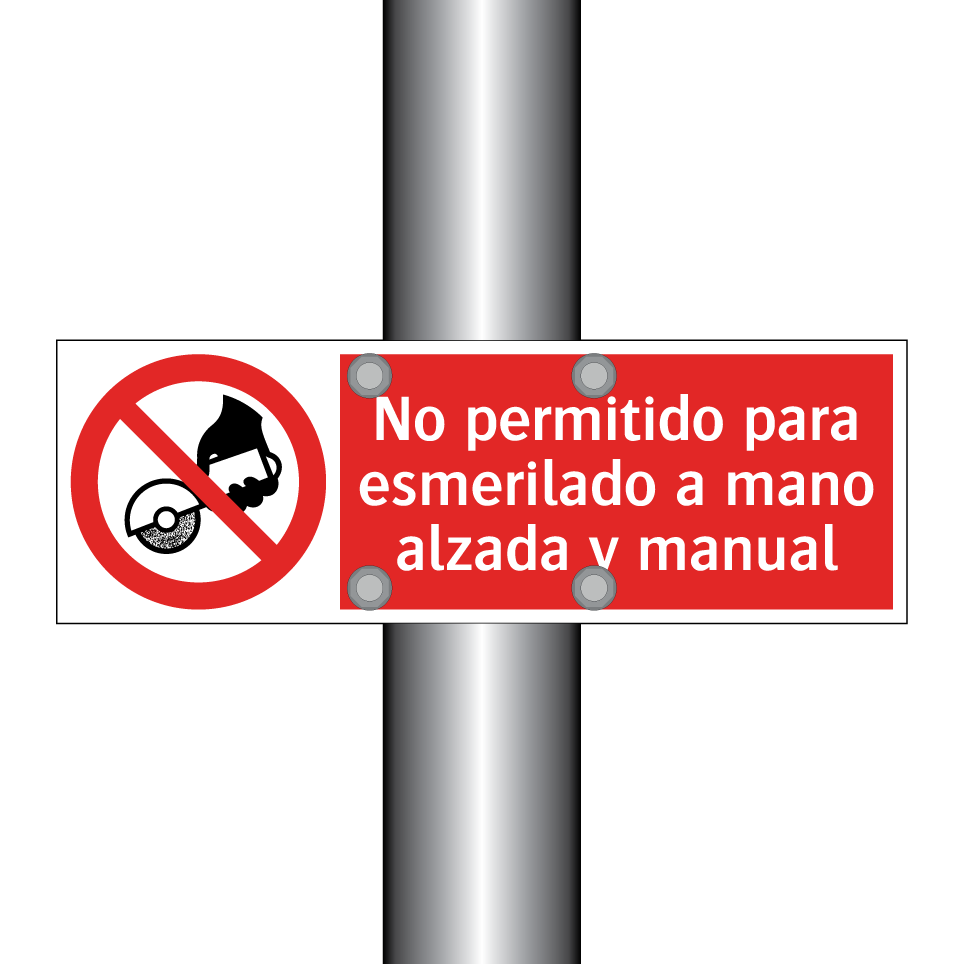 No permitido para esmerilado a mano alzada y manual