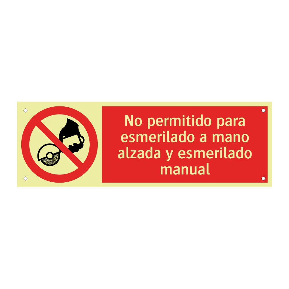 No permitido para esmerilado a mano alzada y esmerilado manual