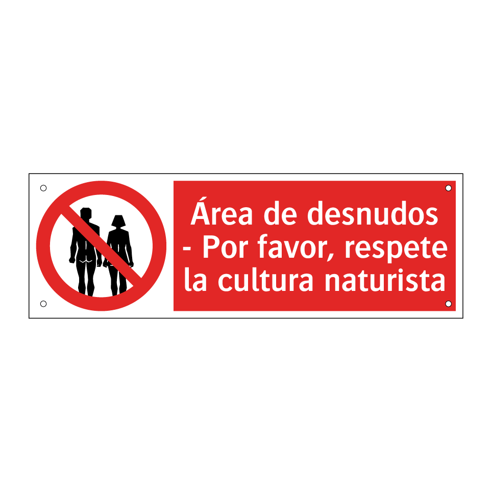 Área de desnudos - Por favor, respete la cultura naturista