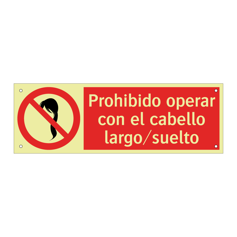 Prohibido operar con el cabello largo/suelto