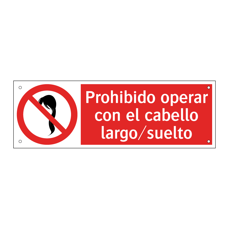 Prohibido operar con el cabello largo/suelto