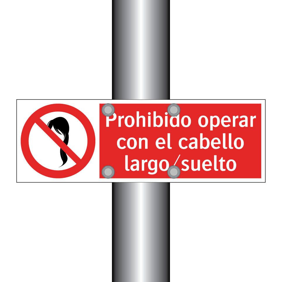 Prohibido operar con el cabello largo/suelto
