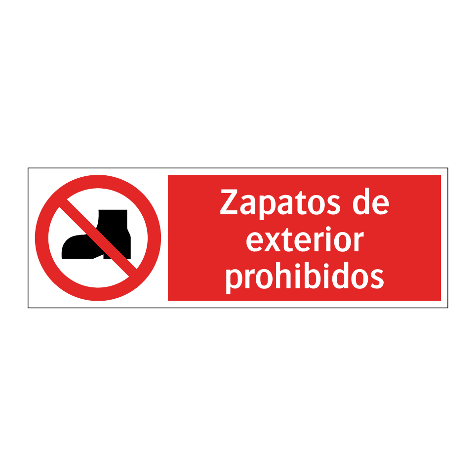 Zapatos de exterior prohibidos