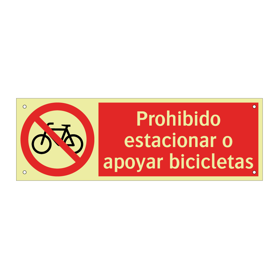 Prohibido estacionar o apoyar bicicletas