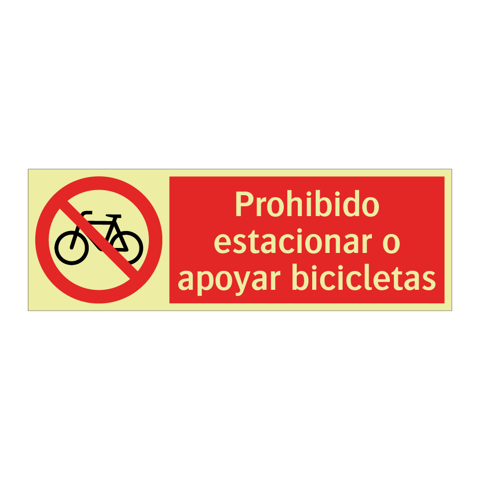 Prohibido estacionar o apoyar bicicletas