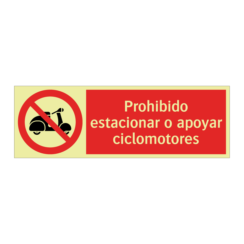 Prohibido estacionar o apoyar ciclomotores