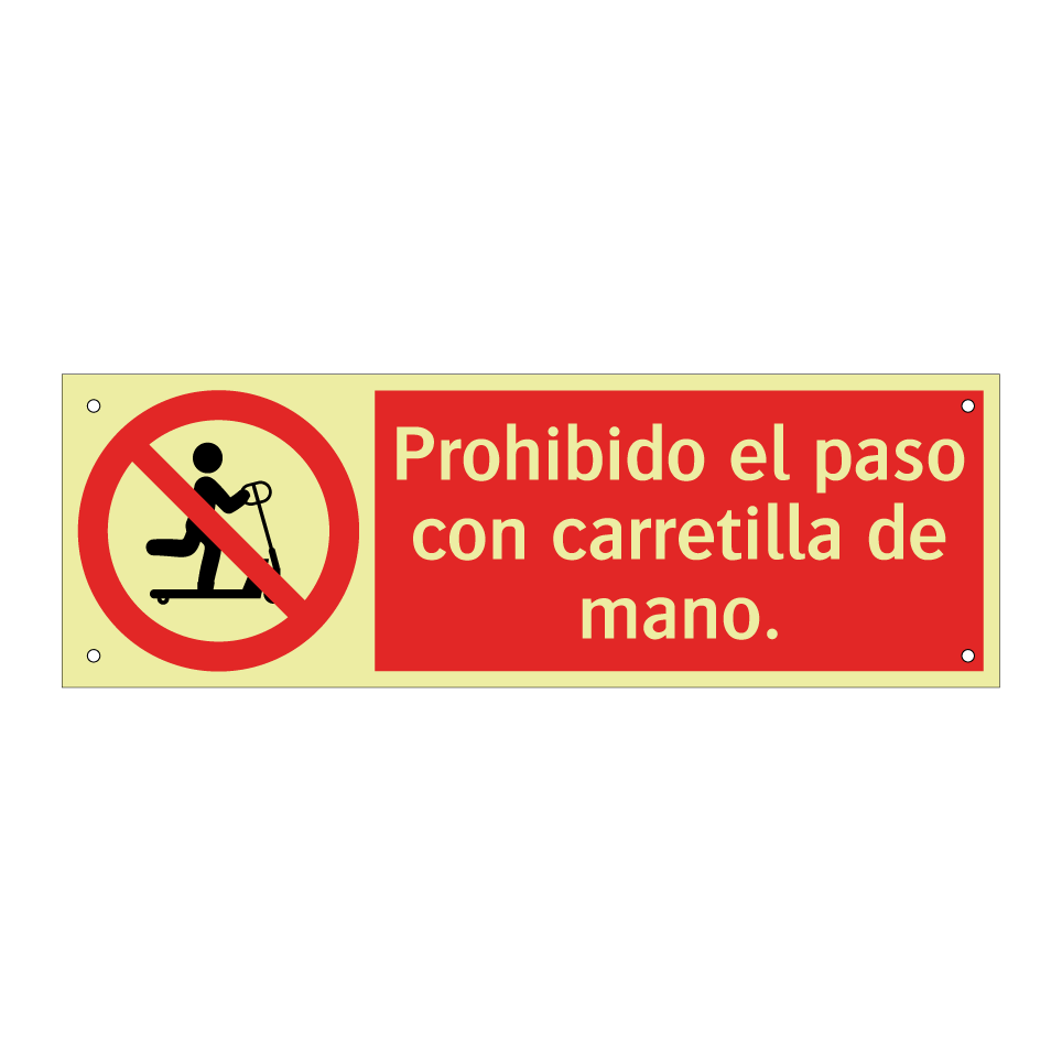 Prohibido el paso con carretilla de mano.