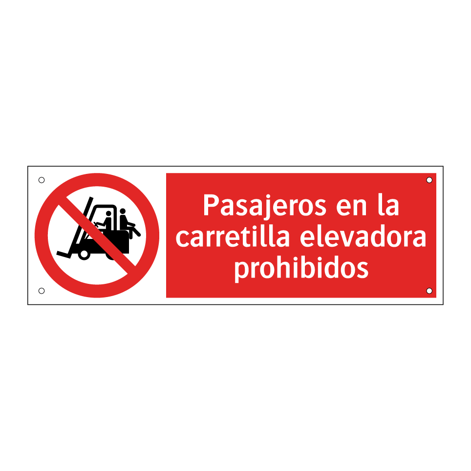 Pasajeros en la carretilla elevadora prohibidos