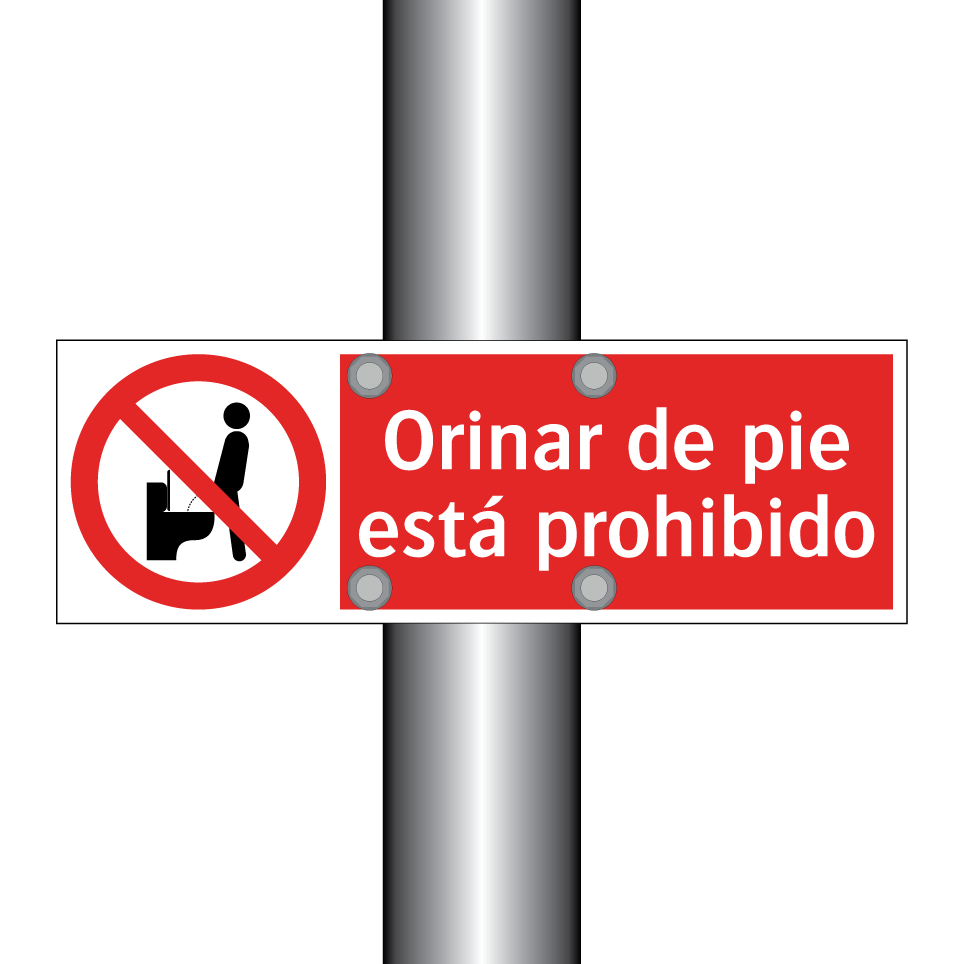 Orinar de pie está prohibido