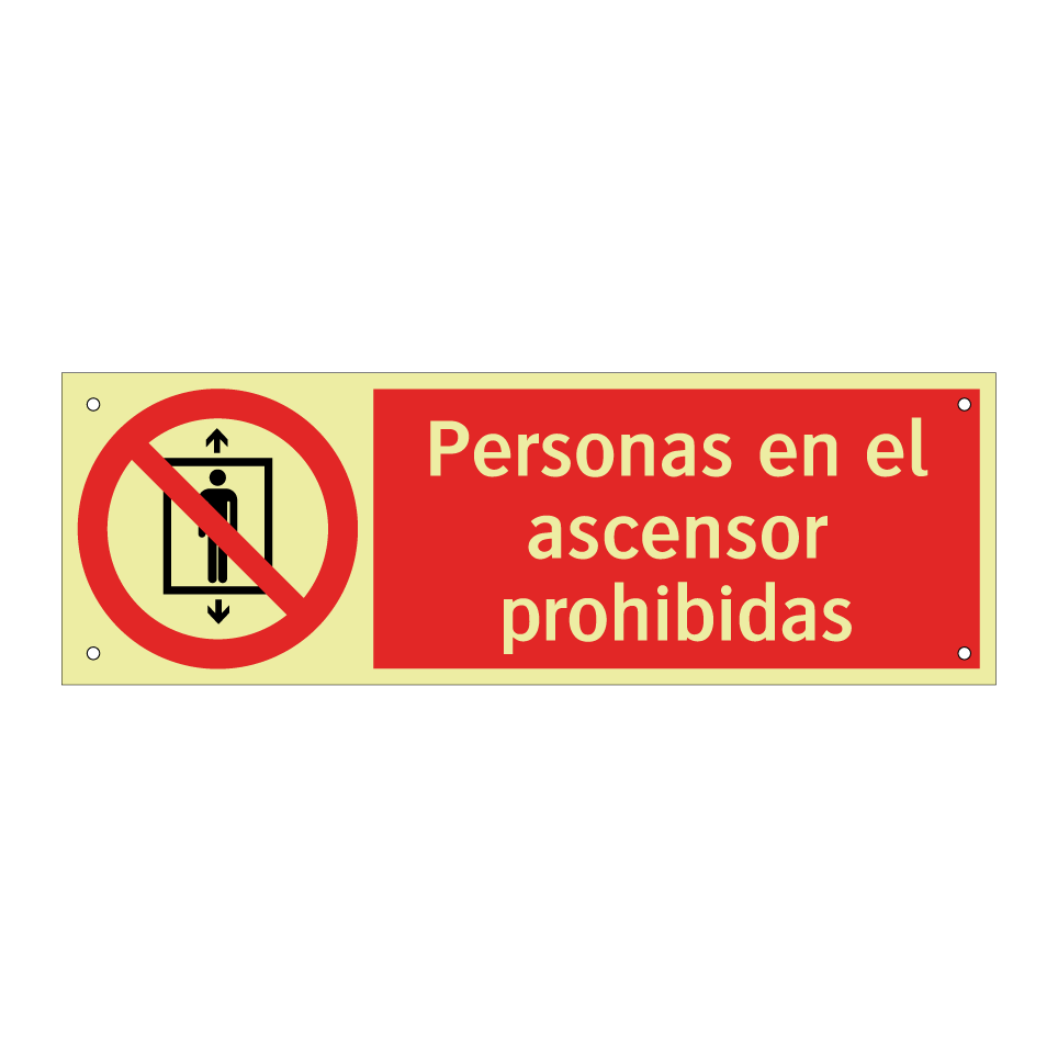 Personas en el ascensor prohibidas