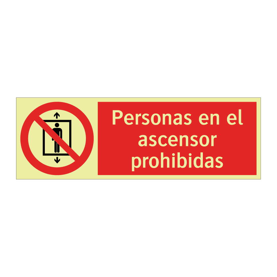 Personas en el ascensor prohibidas