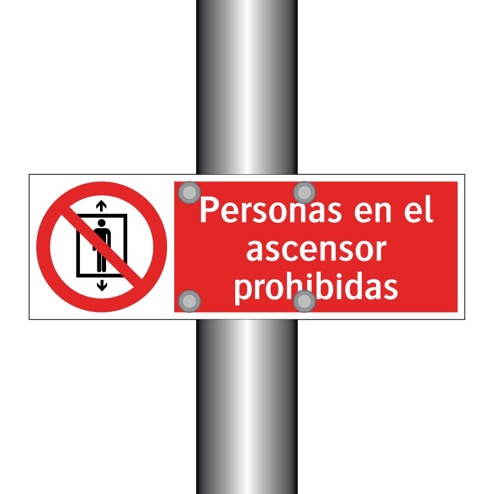 Personas en el ascensor prohibidas