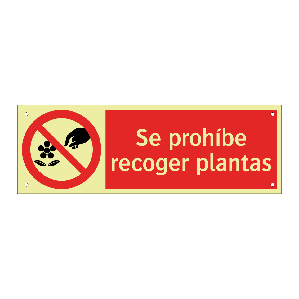 Se prohíbe recoger plantas