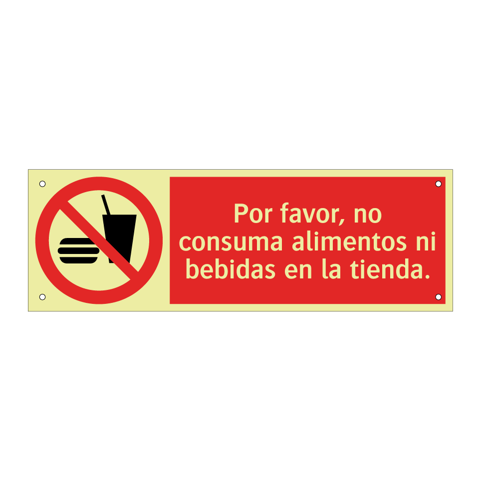 Por favor, no consuma alimentos ni bebidas en la tienda.
