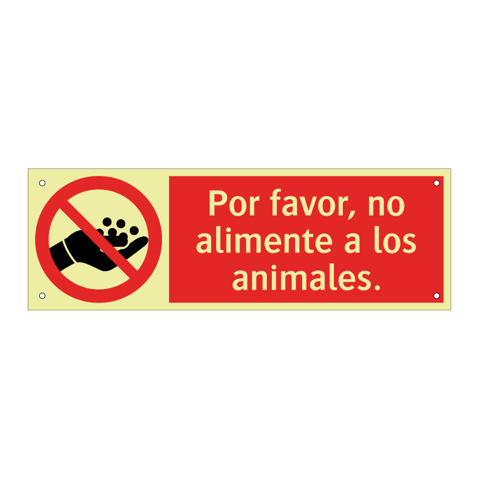 Por favor, no alimente a los animales.