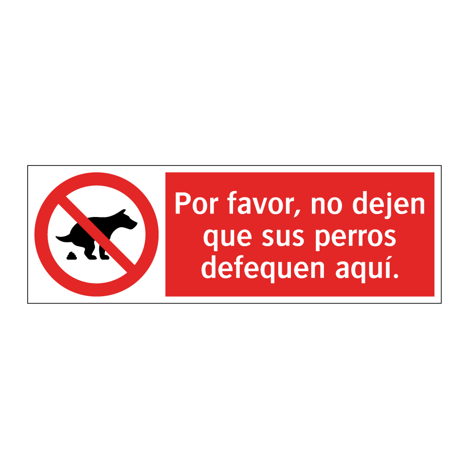 Por favor, no dejen que sus perros defequen aquí.