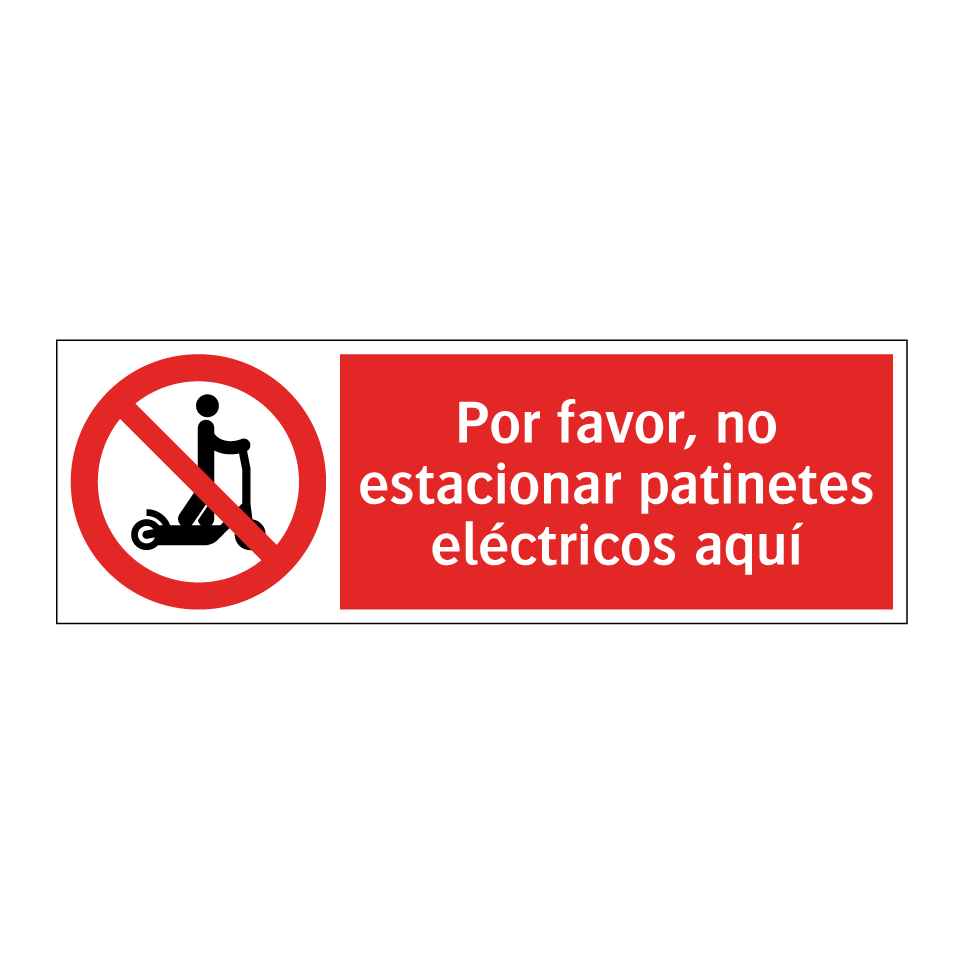 Por favor, no estacionar patinetes eléctricos aquí