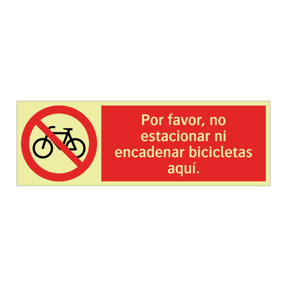 Por favor, no estacionar ni encadenar bicicletas aquí.